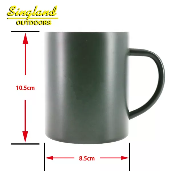 450ml 16oz Olive Green Stainless Camping Mug Cup Steel Double Wall Insulated Mug - Image 2