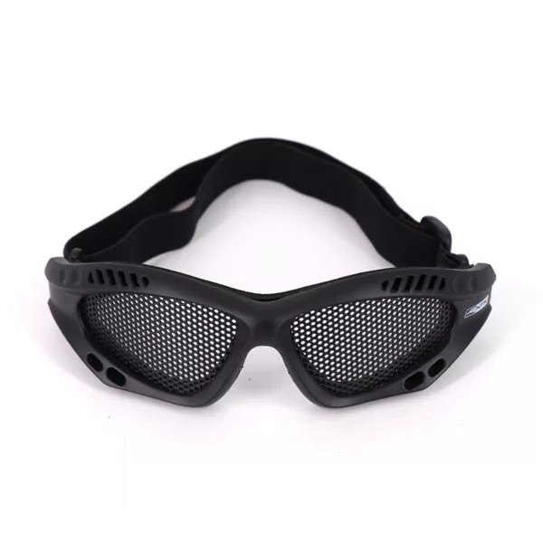 Outdoor Steel Mesh glass Eye glasses Eye Protection with Elastic Band Black