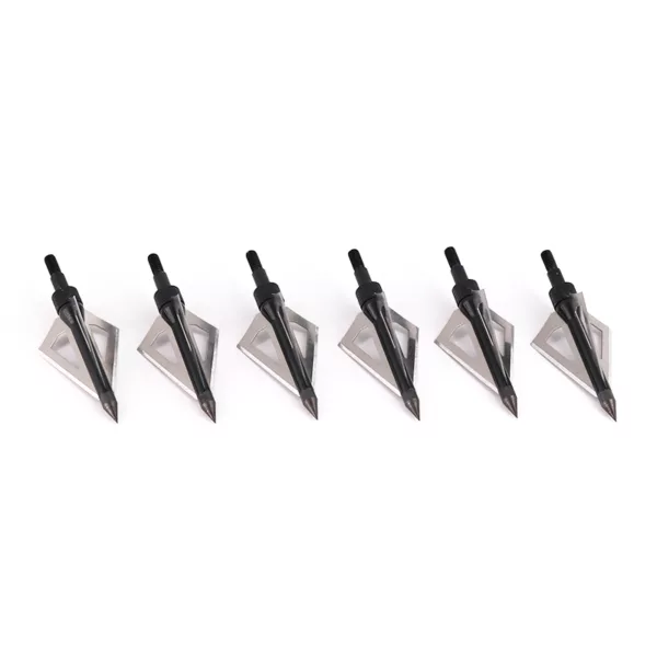 Stainless Steel Aluminum Express Quad Pro Broadhead 100 Grain Weight 6-Pack 3 Blade Hunting Archery Arrow Head - Image 5