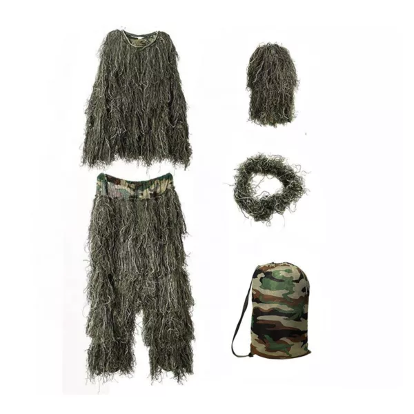 3D 4-Piece with Bag Camouflage Camo Hunting Clothing Forest Woodland Ghillie Suit Camo Suit - Image 2