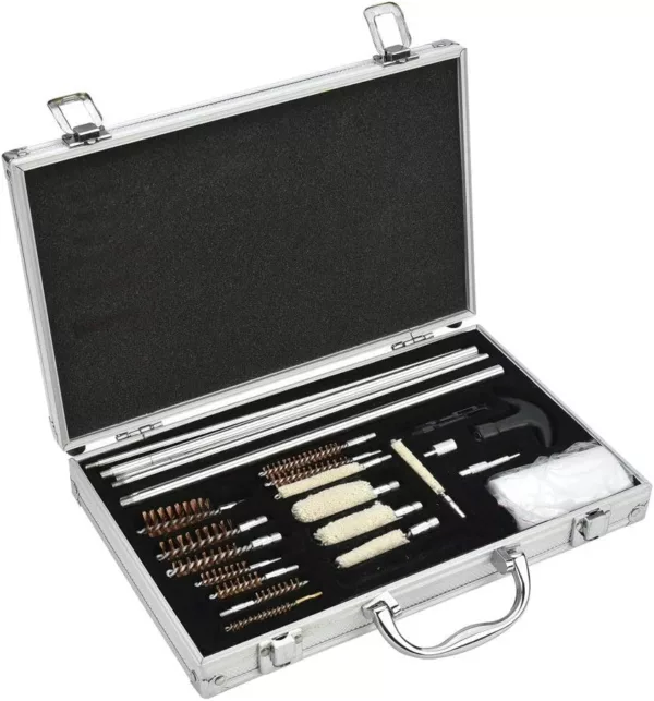 Professional 28 pcs Cleaning Kit Aluminium Rods With Aluminium Box Universal Cleaning Tool Brushes Set