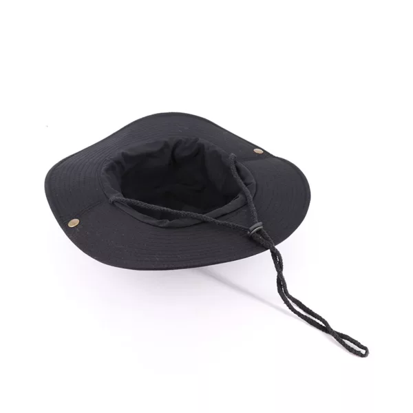 Boonie Hat Black Outdoor Bucket Hats Sun Protective Fishing Safari Sun Hat - Image 6