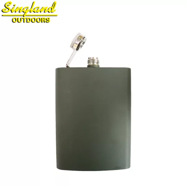 Camping Hip Flask Olive Green 8 oz Stainless Steel Pocket Hip Flask Hot Sale 8Oz Metal Whisky Stainless Steel Hip Flask - Image 2