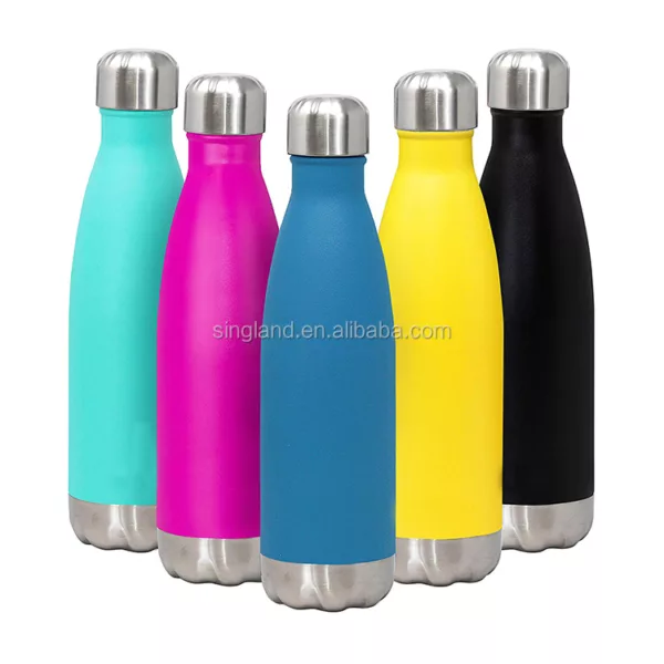 750 ml 25 Oz Stainless Steel Vacuum Insulated Cola Shape Water Bottle Matt Surface