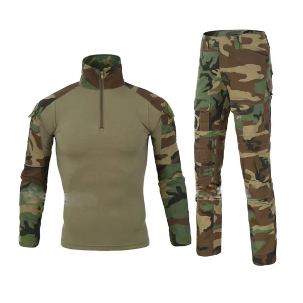 Men's Tactical Clothing Shirt and Combat Pants Set Long Sleeve 1/4 Zip Outdoor Frog Suit Uniform