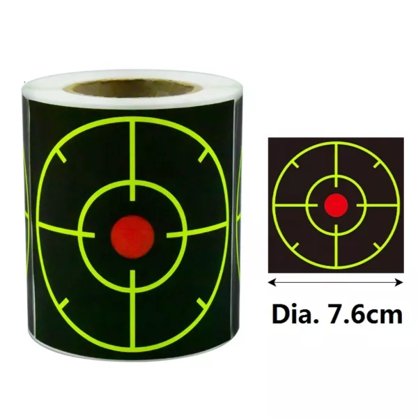 Square Paper Target Sticker 7.6cm 3inch Sticker Target 200pcs Roll Adhesive Splatter Reactive Paper Targets - Image 2