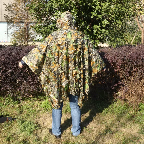 3D Leaves Camouflage Ghillie Poncho Camo Cape Cloak Stealth Ghillie Suit Military CS Woodland Hunting Poncho Clothing - Image 3