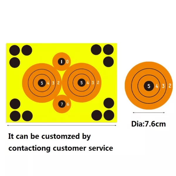 Different Size Splatter Reactive Targets Self Adhesive Paper Targets Can Shave Silhouette 203x105mm Paper Target - Image 2