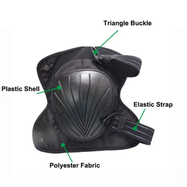 Professional Black PVC Shell Protective Outdoor Motorcycle Cycling Knee Pads Tactical Knee Cover - Image 6