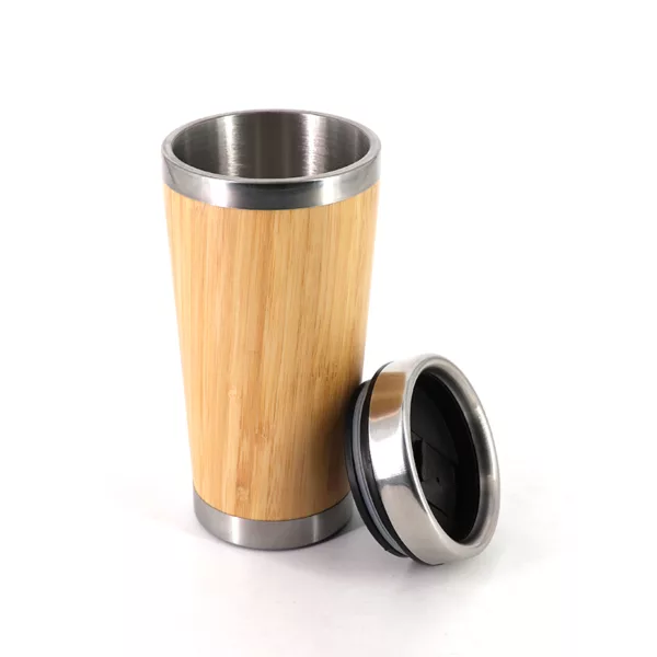 450ml Portable Lightweight Stainless Steel Ecofriendly Bamboo Cup