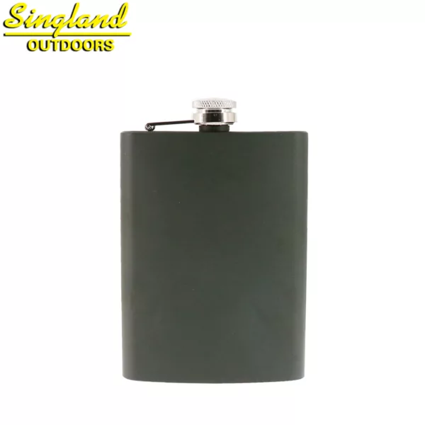 Camping Hip Flask Olive Green 8 oz Stainless Steel Pocket Hip Flask Hot Sale 8Oz Metal Whisky Stainless Steel Hip Flask