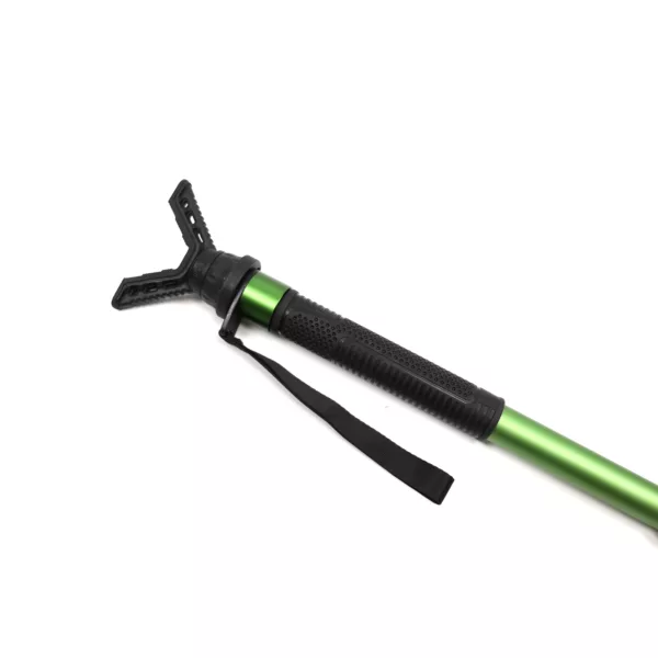 Aluminum Shooting Hunting Monopod Adjustable Green Shooting Stick Professional Gun Rest with V Yoke Holder for Hunting Outdoors - Image 3