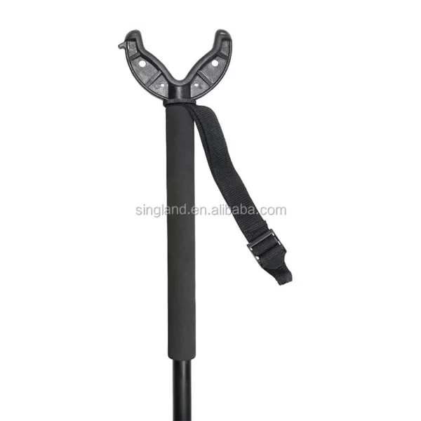 Telescopic Shooting Stick  Hunting Stick V Shaped Rotating Yoke Shooting Stick Monopod - Image 2