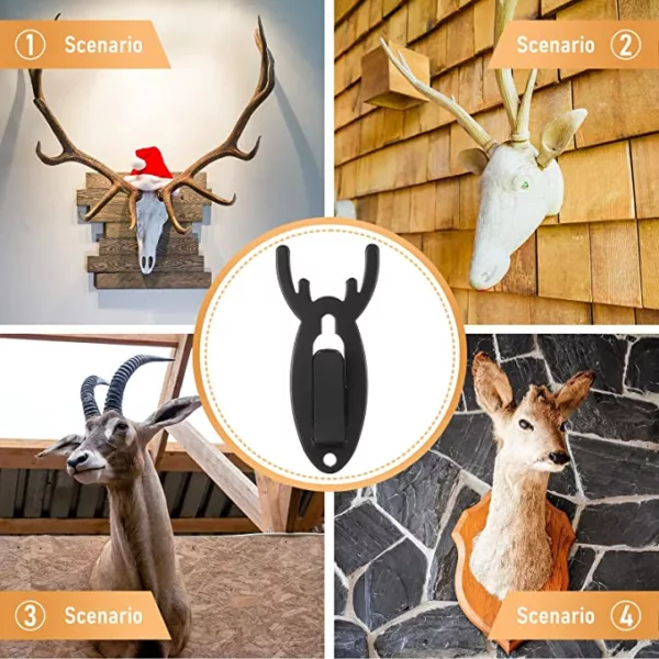 European Mount Skull Hanger Antler Style Deer Skull Wall Mount Bracket for Hanging Mounting, Heavy Duty Steel - Image 6