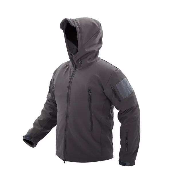 Outdoor Tactical Hunting Clothing Clothes Waterproof Windproof Fleece Lined Softshell Shark Skin Jacket - Image 3