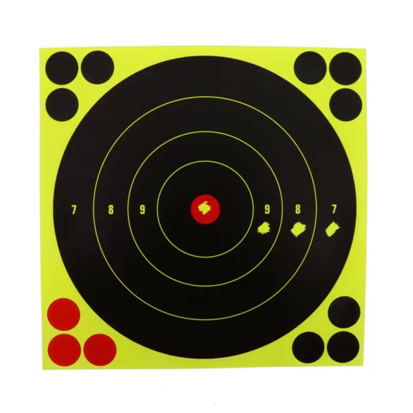 8" 6pcs Instant Feedback Self-adhesive Targets Training Aim Paper Reactive Shooting Targets - Image 3