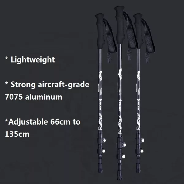 Outdoor Light Weight Adjustable Trekking Stick Walking Pole - Image 3