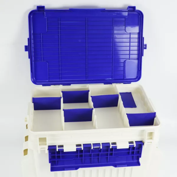 Outdoor Plastic Multifunctional Storage Box With Strap Double layers Professional Fishing Lures Hook Bait Box L Size - Image 4