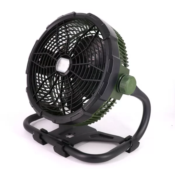 12inch Outdoor Camping Travel Office Car Portable Rechargeable USB Fan Floor Fan with Light - Image 2