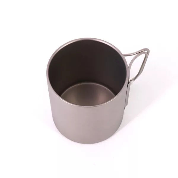 Singland Titanium Cup 450ml Camping Mug Foldable Handle Titanium Pot with Lid Ultralight Water Tea Coffee Mug for Home Travel - Image 6