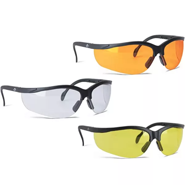 Walker's Sport High-Grade Polycarbonate Lenses Half Frame Soft Rubber Nose Piece Adjustable Safety Shooting Glasses