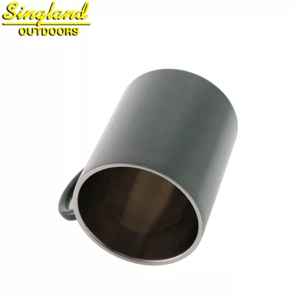 450ml 16oz Olive Green Stainless Camping Mug Cup Steel Double Wall Insulated Mug - Image 3