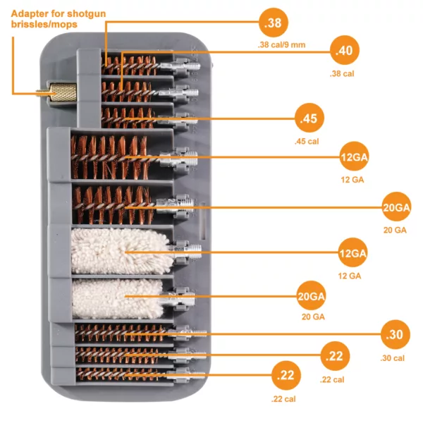 Shooting and Hunting Accessories Multi-Caliber Cleaning Kit With Black EVA Carrying Case - Image 3