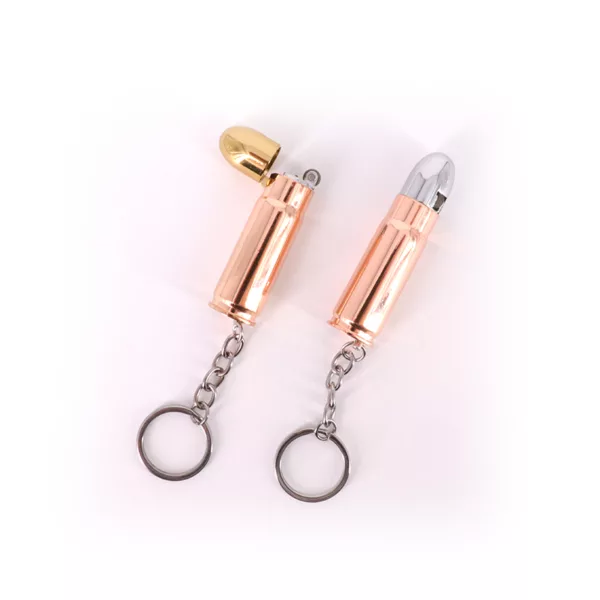 Windproof Refillable Cigarette Lighters Premium Creative Metal Bullet Jet Torch Gas Lighter  With Keychain - Image 2