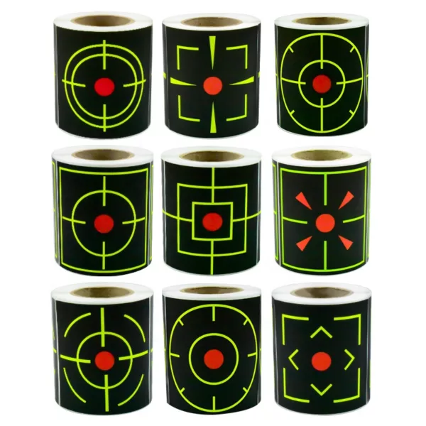 Square Paper Target Sticker 10.2cm 4inch Sticker Target 200pcs Roll Shooting Adhesive Splatter Reactive Targets - Image 2