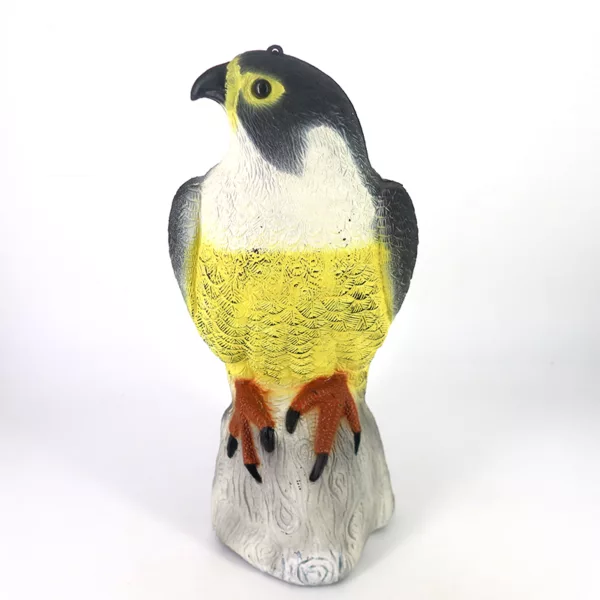 Yellow and Black  Falcon Realistic Bird Figurines Outdoor Hunting Accessories Garden Supplies Scarecrow Lifelike Eagle Decoy