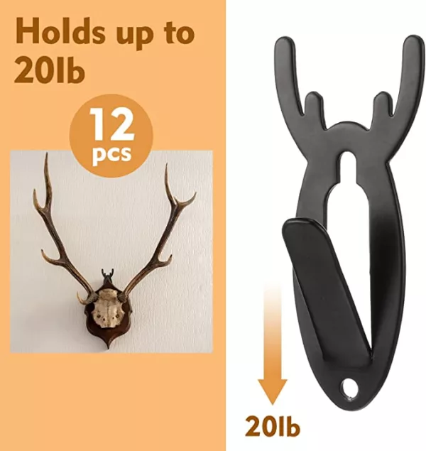 European Mount Skull Hanger Antler Style Deer Skull Wall Mount Bracket for Hanging Mounting, Heavy Duty Steel - Image 3