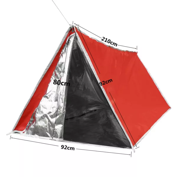 Outdoor Camping Survival Emergency Shelter Camping Tent, Reflective Tent With 4 pcs Steel Tent Peg and 1 pc Rope - Image 5