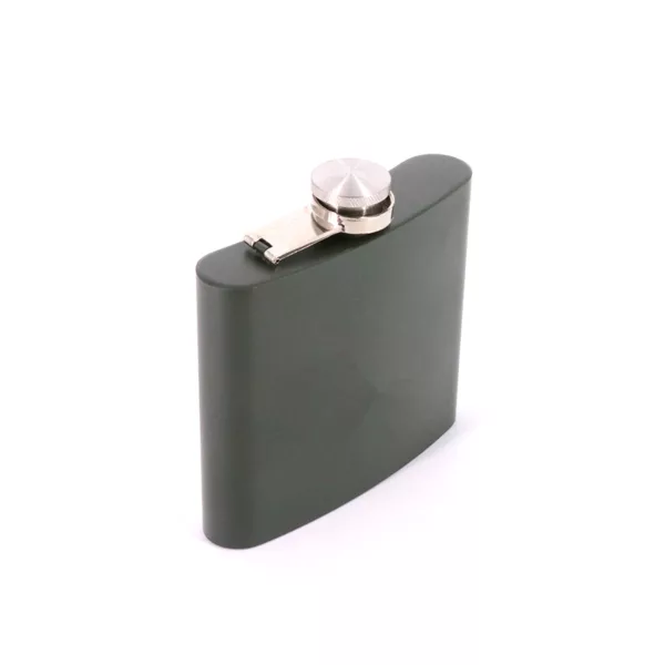 Outdoor Hip Flask Olive Green 12 oz Stainless Steel Pocket Hip Flask Metal Whisky Stainless Steel Hip Flask - Image 2