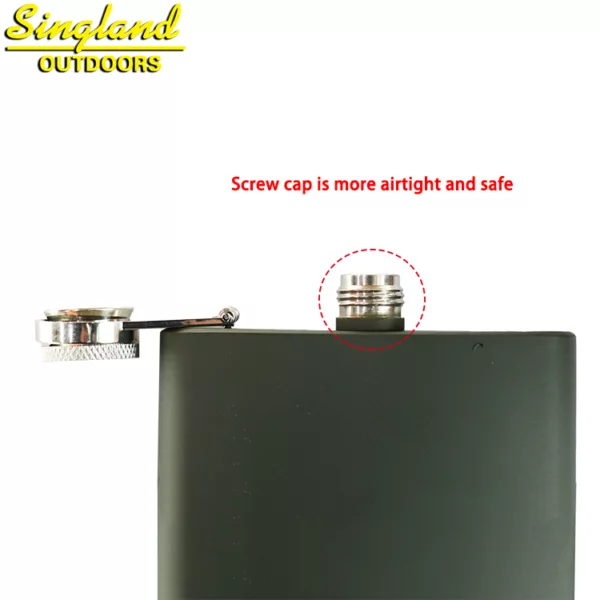 Camping Hip Flask Olive Green 8 oz Stainless Steel Pocket Hip Flask Hot Sale 8Oz Metal Whisky Stainless Steel Hip Flask - Image 4