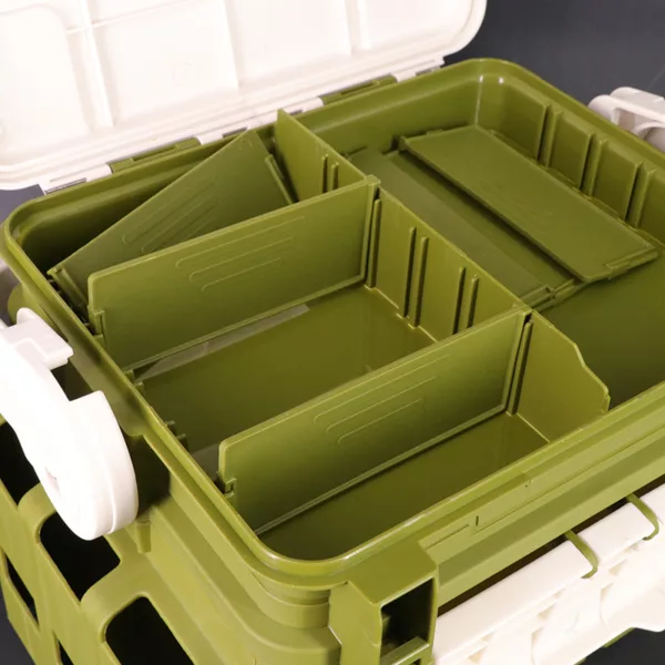 Outdoor Plastic Multifunctional Storage Box With Strap Double layers Professional Fishing Lures Hook Bait Box - Image 5