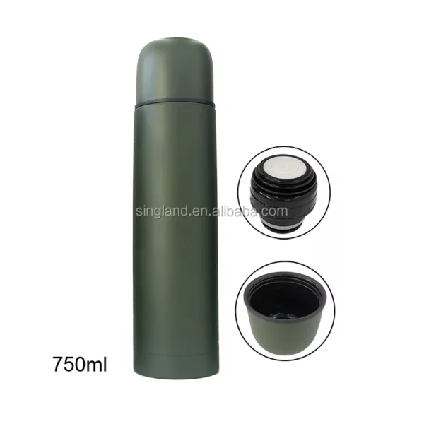 Stainless Steel Insulated Bullet Vacuum Thermo Bottle Green 350ml, 500ml, 750ml and 1000ml