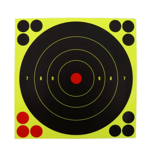 8" 6pcs Instant Feedback Self-adhesive Targets Training Aim Paper Reactive Shooting Targets