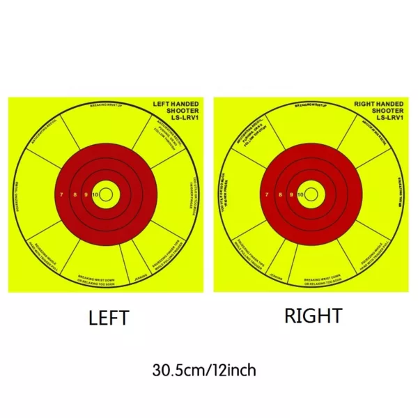 Left and Right Practice Training Self Adhesive Paper Targets 12" Bullseye Shooting Bow and Arrow Paper Target - Image 3