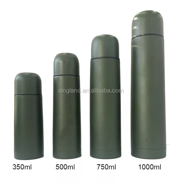 Stainless Steel Insulated Bullet Vacuum Thermo Bottle Green 350ml, 500ml, 750ml and 1000ml - Image 5