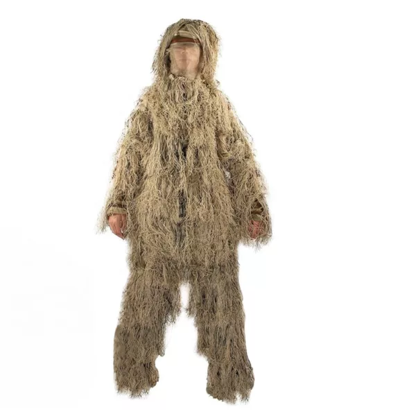 Outdoor Game Hunting and Shooting Accessories 3D 4-Piece Desert Camo Clothing Camo Ghillie Suit