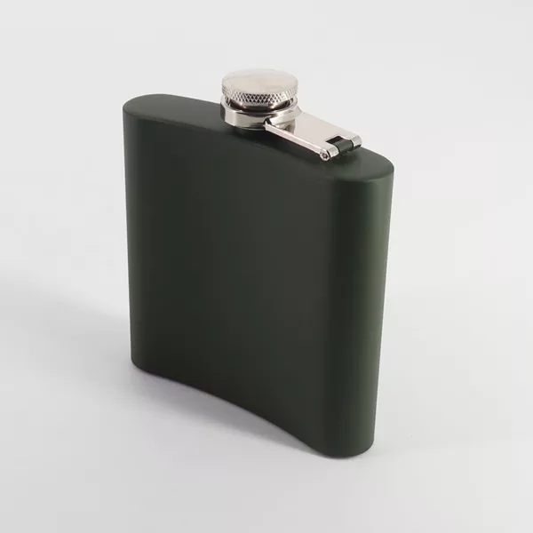 Hip Flask Olive Green 6 oz Stainless Steel Pocket Hip Flask Hot Sale 6 oz Metal Whisky Stainless Steel Hip Flask - Image 4