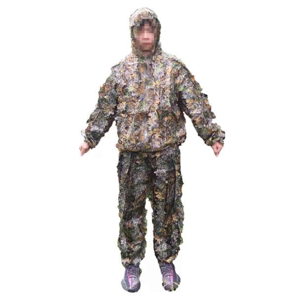 Hot Selling 3D Leaves Woodland Brown Camouflage Clothing Clothes and Pants for Hunting Shooting Ghillie Suit Camo Suit