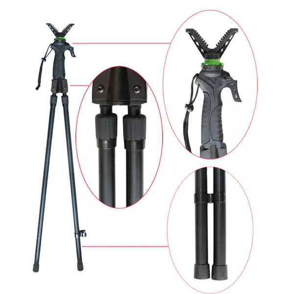 Gen3  V Shaped Rotating Yoke  98-165 cm Hunting Stick Bipod Shooting Stick - Image 3