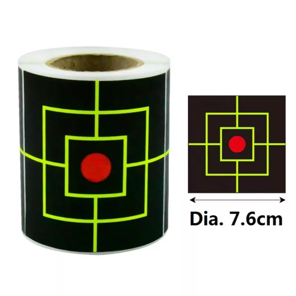 Square Paper Target Sticker 7.6cm 3inch Sticker Target 200pcs Roll Adhesive Splatter Reactive Paper Targets - Image 5