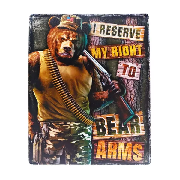 I Reserve My Right To Bear Arms Funny Vintage Rustic Style metal Tin Sign Cafe Home Wall Decor Tinplate Wall Decoration - Image 2