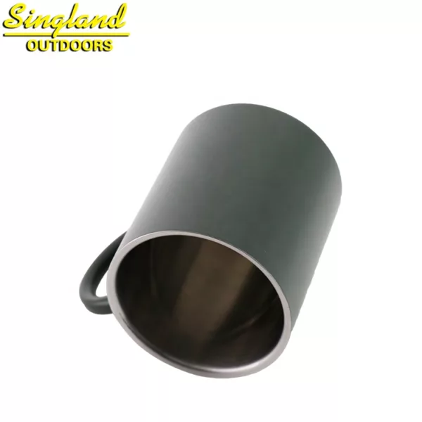 300ml 12oz  Olive Green Camping Mug Cup Stainless Steel Double Wall Insulated Mug - Image 3