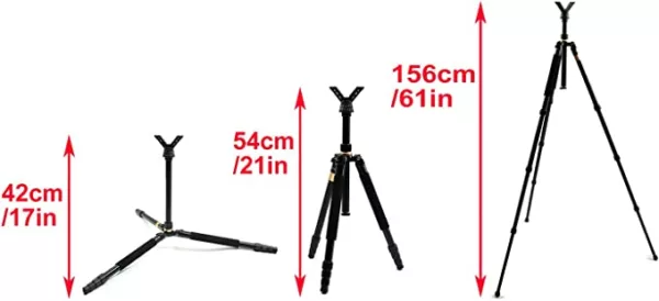 Hunting Tripod Shooting Stick with 2 Pcs Adjustable Height 360 Degrees Rotate V Yoke Shooting Rest - Image 2