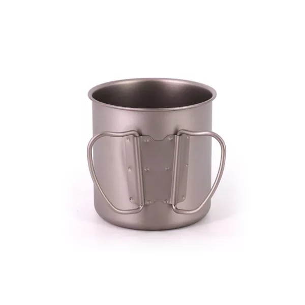 Singland Titanium Cup 400ml Camping Mug Foldable Handle Titanium Pot without Lid Ultralight Water Tea Coffee Mug for Home Travel - Image 4