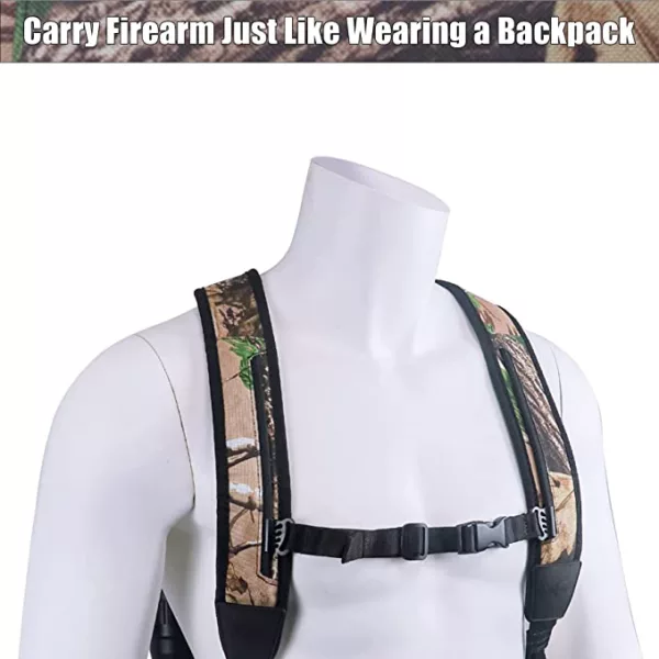 Adjustable Camo Sling Neoprene Backpack Connection Strap Hands-Free Double Shoulder Strap Backpack Sling - Image 3