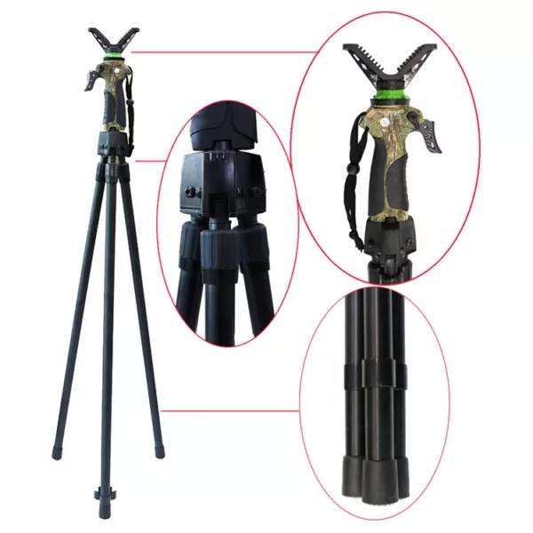 V Shaped Rotating Yoke Tripod Telescopic Shooting Stick Hunting Stick - Image 3